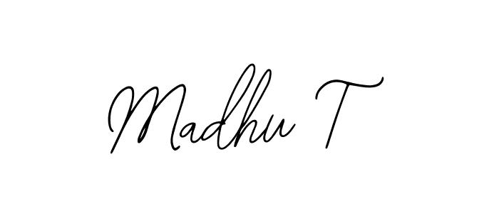 Design your own signature with our free online signature maker. With this signature software, you can create a handwritten (Bearetta-2O07w) signature for name Madhu T. Madhu T signature style 12 images and pictures png