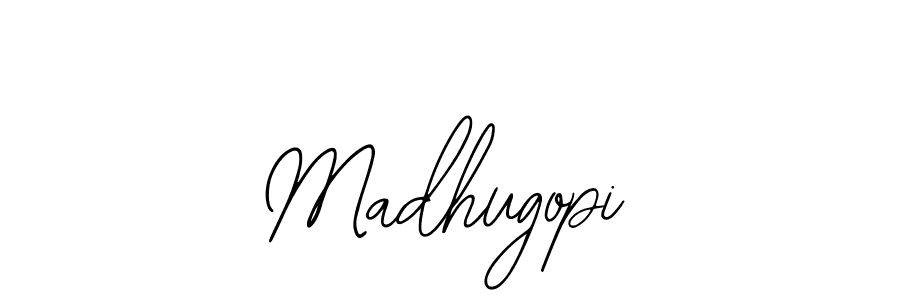 Use a signature maker to create a handwritten signature online. With this signature software, you can design (Bearetta-2O07w) your own signature for name Madhugopi. Madhugopi signature style 12 images and pictures png