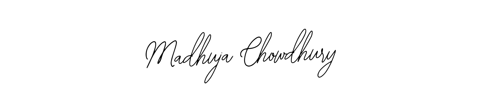 How to make Madhuja Chowdhury name signature. Use Bearetta-2O07w style for creating short signs online. This is the latest handwritten sign. Madhuja Chowdhury signature style 12 images and pictures png