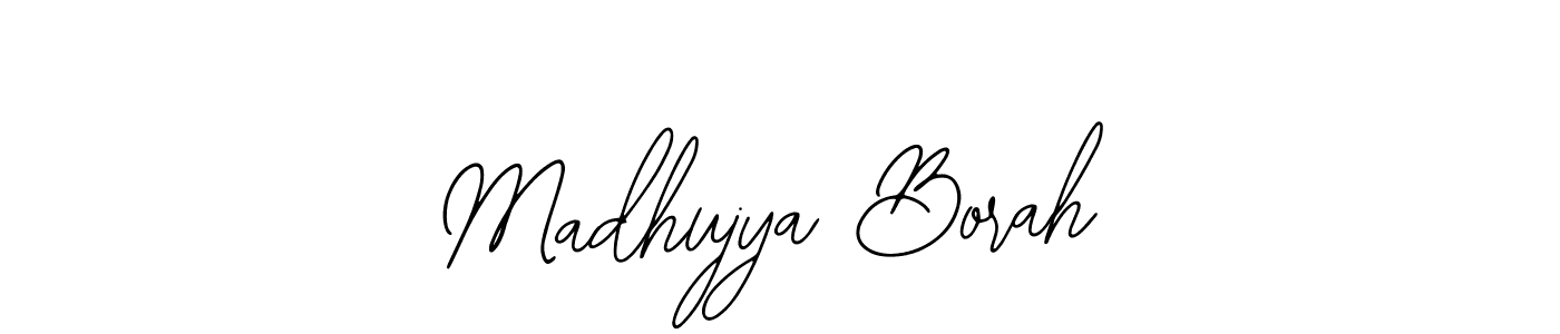 You should practise on your own different ways (Bearetta-2O07w) to write your name (Madhujya Borah) in signature. don't let someone else do it for you. Madhujya Borah signature style 12 images and pictures png