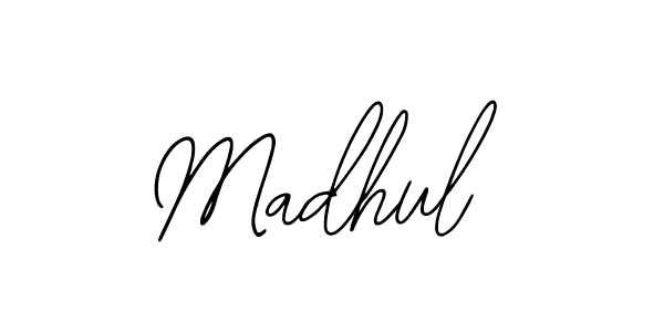 if you are searching for the best signature style for your name Madhul. so please give up your signature search. here we have designed multiple signature styles  using Bearetta-2O07w. Madhul signature style 12 images and pictures png