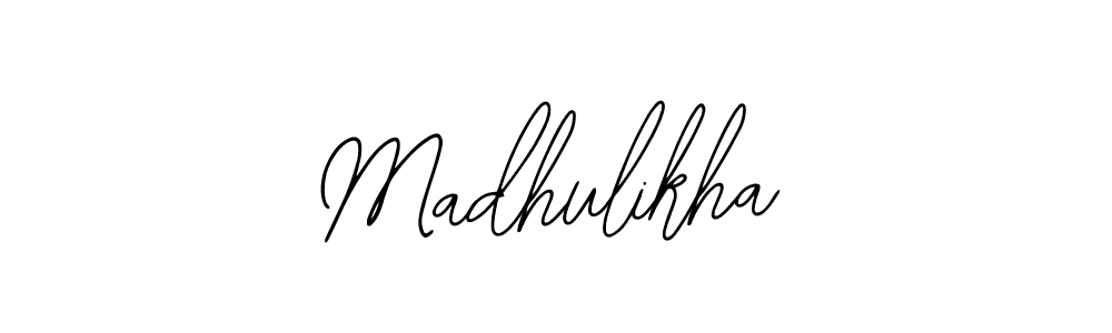 You should practise on your own different ways (Bearetta-2O07w) to write your name (Madhulikha) in signature. don't let someone else do it for you. Madhulikha signature style 12 images and pictures png