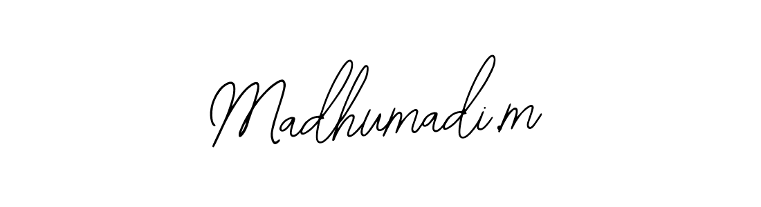 The best way (Bearetta-2O07w) to make a short signature is to pick only two or three words in your name. The name Madhumadi.m include a total of six letters. For converting this name. Madhumadi.m signature style 12 images and pictures png