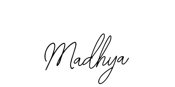 How to make Madhya name signature. Use Bearetta-2O07w style for creating short signs online. This is the latest handwritten sign. Madhya signature style 12 images and pictures png
