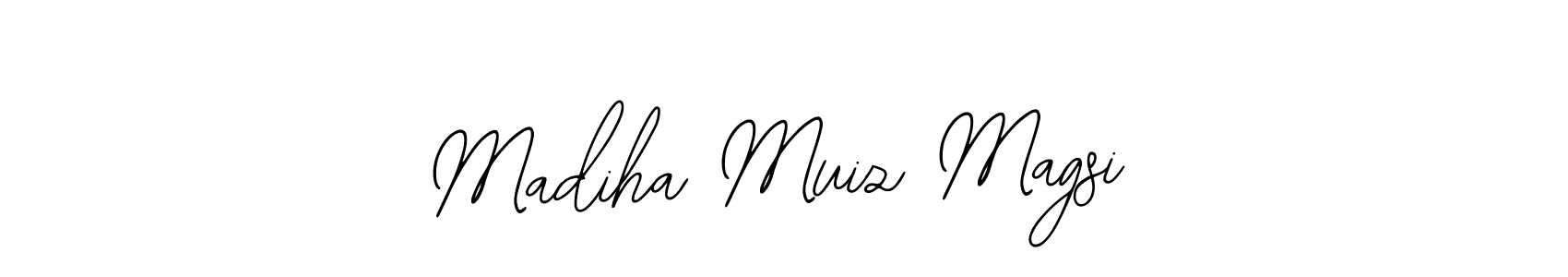 How to make Madiha Muiz Magsi name signature. Use Bearetta-2O07w style for creating short signs online. This is the latest handwritten sign. Madiha Muiz Magsi signature style 12 images and pictures png