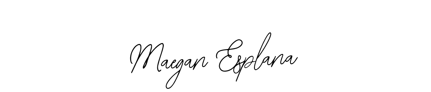 How to make Maegan Esplana name signature. Use Bearetta-2O07w style for creating short signs online. This is the latest handwritten sign. Maegan Esplana signature style 12 images and pictures png