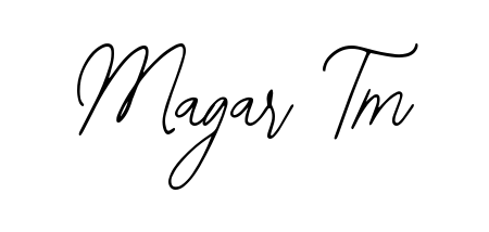 Create your official email sign-off with Magar Tm name in Bearetta-2O07w style. Crisp, clean, and perfectly legible across all screens. Magar Tm signature style 12 images and pictures png
