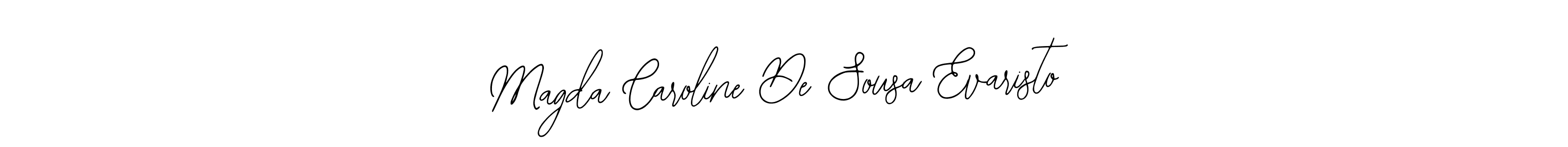 Bearetta-2O07w is a professional signature style that is perfect for those who want to add a touch of class to their signature. It is also a great choice for those who want to make their signature more unique. Get Magda Caroline De Sousa Evaristo name to fancy signature for free. Magda Caroline De Sousa Evaristo signature style 12 images and pictures png