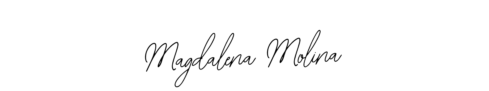 You should practise on your own different ways (Bearetta-2O07w) to write your name (Magdalena Molina) in signature. don't let someone else do it for you. Magdalena Molina signature style 12 images and pictures png
