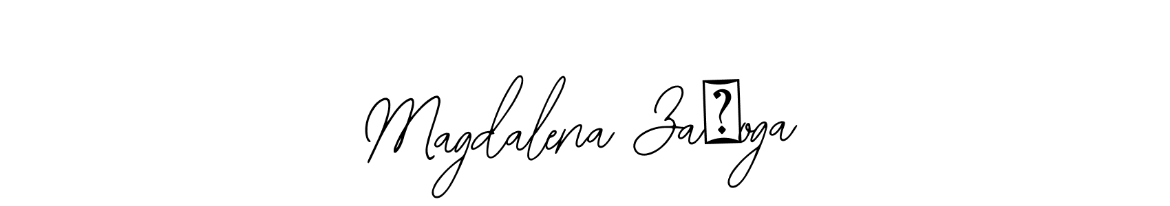 How to make Magdalena Załoga name signature. Use Bearetta-2O07w style for creating short signs online. This is the latest handwritten sign. Magdalena Załoga signature style 12 images and pictures png