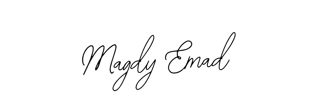 The best way (Bearetta-2O07w) to make a short signature is to pick only two or three words in your name. The name Magdy Emad include a total of six letters. For converting this name. Magdy Emad signature style 12 images and pictures png