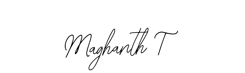 How to make Maghanth T name signature. Use Bearetta-2O07w style for creating short signs online. This is the latest handwritten sign. Maghanth T signature style 12 images and pictures png