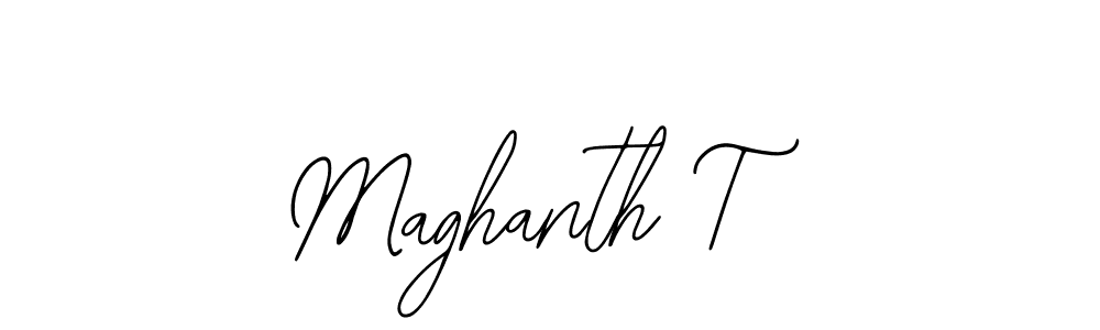 Use a signature maker to create a handwritten signature online. With this signature software, you can design (Bearetta-2O07w) your own signature for name Maghanth T. Maghanth T signature style 12 images and pictures png