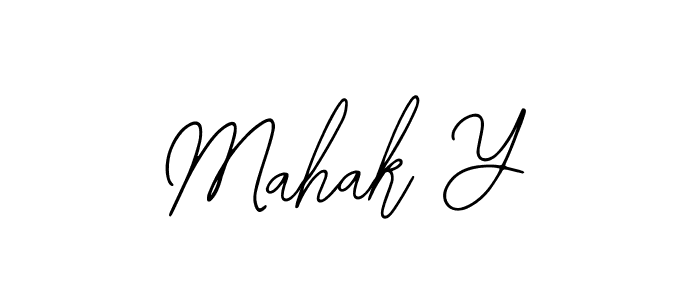 How to make Mahak Y name signature. Use Bearetta-2O07w style for creating short signs online. This is the latest handwritten sign. Mahak Y signature style 12 images and pictures png