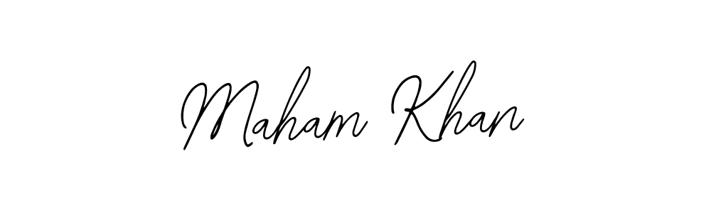 Design your own signature with our free online signature maker. With this signature software, you can create a handwritten (Bearetta-2O07w) signature for name Maham Khan. Maham Khan signature style 12 images and pictures png