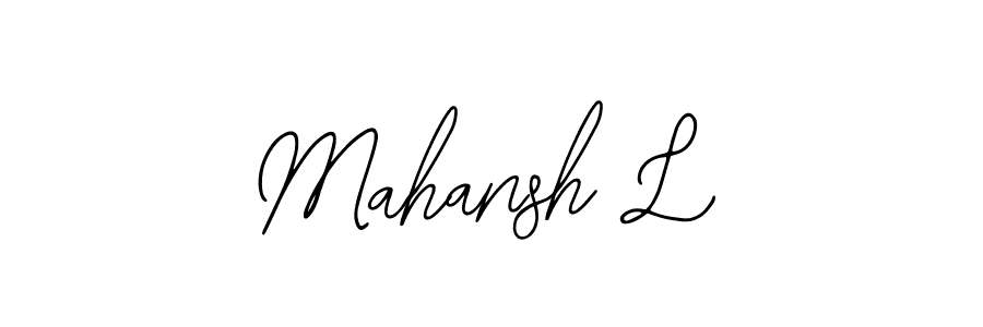 Also You can easily find your signature by using the search form. We will create Mahansh L name handwritten signature images for you free of cost using Bearetta-2O07w sign style. Mahansh L signature style 12 images and pictures png
