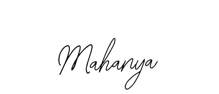 Use a signature maker to create a handwritten signature online. With this signature software, you can design (Bearetta-2O07w) your own signature for name Mahanya. Mahanya signature style 12 images and pictures png