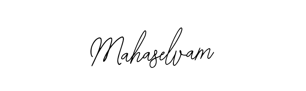How to make Mahaselvam name signature. Use Bearetta-2O07w style for creating short signs online. This is the latest handwritten sign. Mahaselvam signature style 12 images and pictures png