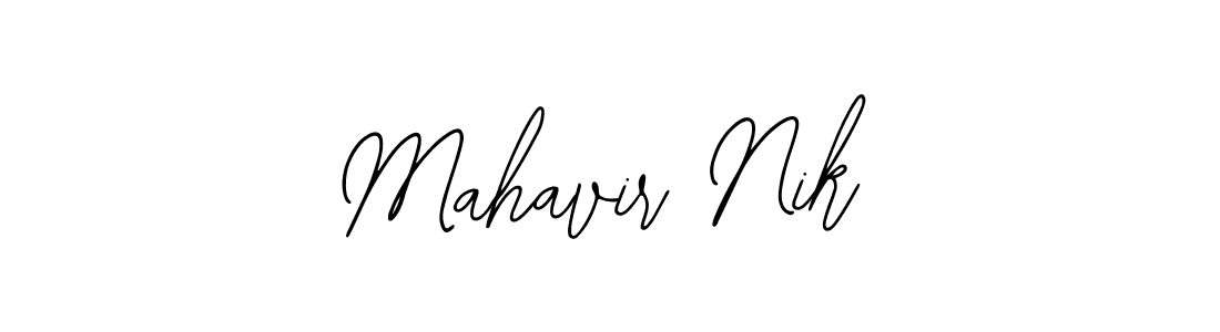 You should practise on your own different ways (Bearetta-2O07w) to write your name (Mahavir Nik) in signature. don't let someone else do it for you. Mahavir Nik signature style 12 images and pictures png