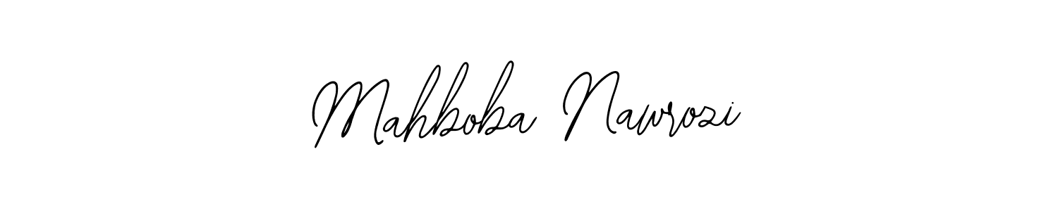 The best way (Bearetta-2O07w) to make a short signature is to pick only two or three words in your name. The name Mahboba Nawrozi include a total of six letters. For converting this name. Mahboba Nawrozi signature style 12 images and pictures png