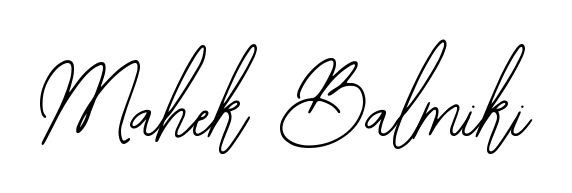 Download transparent PNG signature for name Mahek Balmiki styled with Bearetta-2O07w font. Ready to paste directly into PDF and Word agreements. Mahek Balmiki signature style 12 images and pictures png