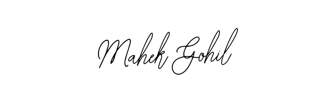 The best way (Bearetta-2O07w) to make a short signature is to pick only two or three words in your name. The name Mahek Gohil include a total of six letters. For converting this name. Mahek Gohil signature style 12 images and pictures png