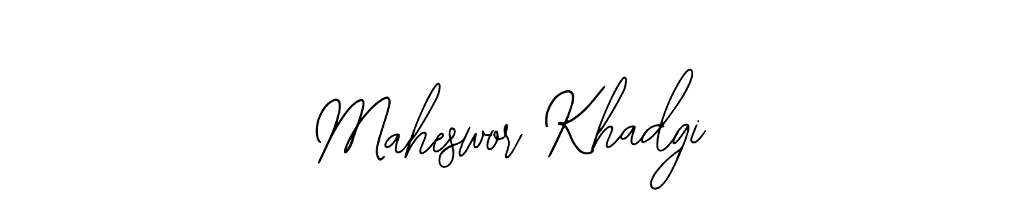 Use a signature maker to create a handwritten signature online. With this signature software, you can design (Bearetta-2O07w) your own signature for name Maheswor Khadgi. Maheswor Khadgi signature style 12 images and pictures png