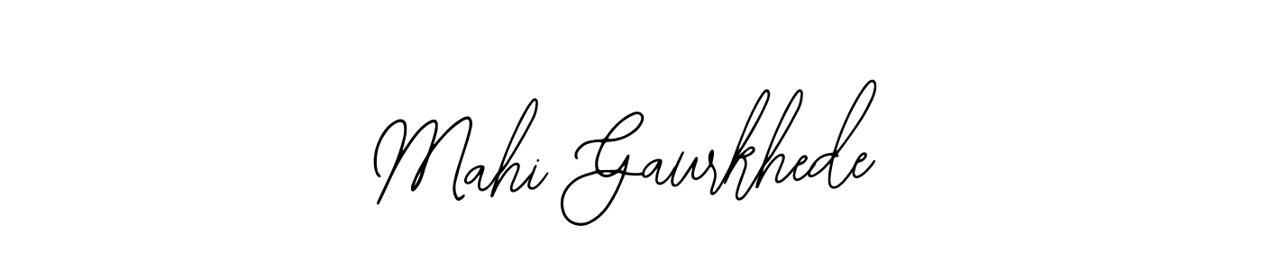 The best way (Bearetta-2O07w) to make a short signature is to pick only two or three words in your name. The name Mahi Gaurkhede include a total of six letters. For converting this name. Mahi Gaurkhede signature style 12 images and pictures png