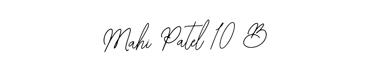 You should practise on your own different ways (Bearetta-2O07w) to write your name (Mahi Patel 10 B) in signature. don't let someone else do it for you. Mahi Patel 10 B signature style 12 images and pictures png