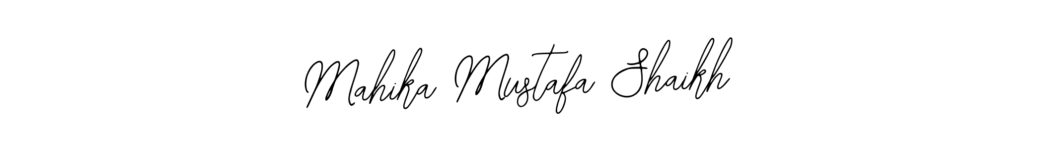 The best way (Bearetta-2O07w) to make a short signature is to pick only two or three words in your name. The name Mahika Mustafa Shaikh include a total of six letters. For converting this name. Mahika Mustafa Shaikh signature style 12 images and pictures png