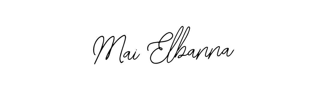 How to make Mai Elbanna name signature. Use Bearetta-2O07w style for creating short signs online. This is the latest handwritten sign. Mai Elbanna signature style 12 images and pictures png