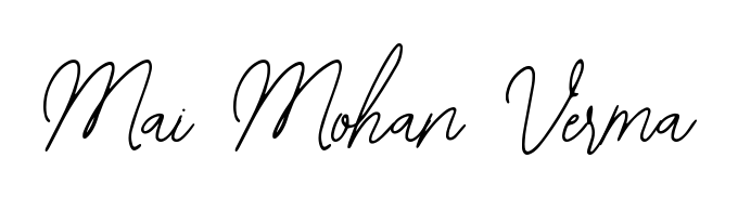 Explore multiple handwriting variations for Mai Mohan Verma including this stunning Bearetta-2O07w design. Free to use across all platforms. Mai Mohan Verma signature style 12 images and pictures png