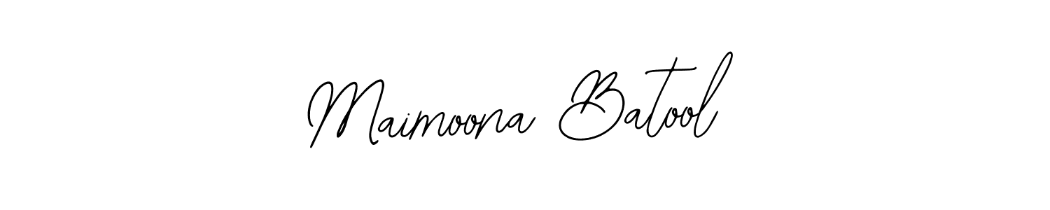 The best way (Bearetta-2O07w) to make a short signature is to pick only two or three words in your name. The name Maimoona Batool include a total of six letters. For converting this name. Maimoona Batool signature style 12 images and pictures png