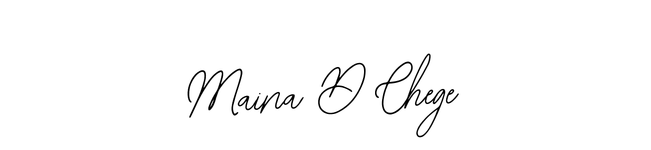 How to make Maina D Chege name signature. Use Bearetta-2O07w style for creating short signs online. This is the latest handwritten sign. Maina D Chege signature style 12 images and pictures png