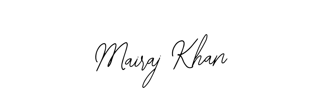 Bearetta-2O07w is a professional signature style that is perfect for those who want to add a touch of class to their signature. It is also a great choice for those who want to make their signature more unique. Get Mairaj Khan name to fancy signature for free. Mairaj Khan signature style 12 images and pictures png