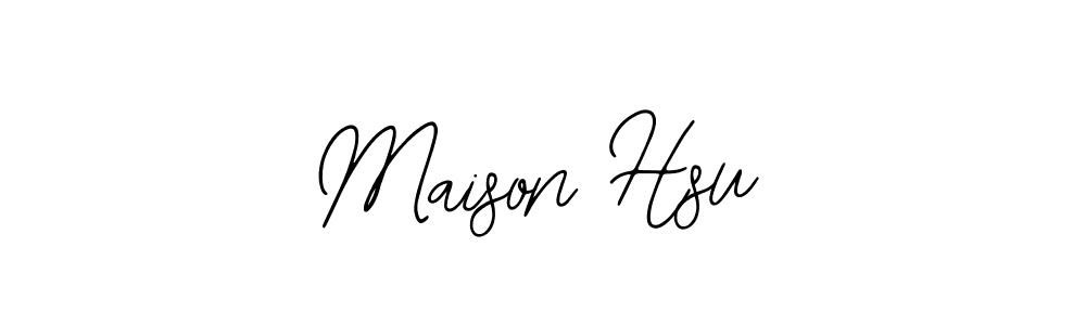 How to make Maison Hsu name signature. Use Bearetta-2O07w style for creating short signs online. This is the latest handwritten sign. Maison Hsu signature style 12 images and pictures png