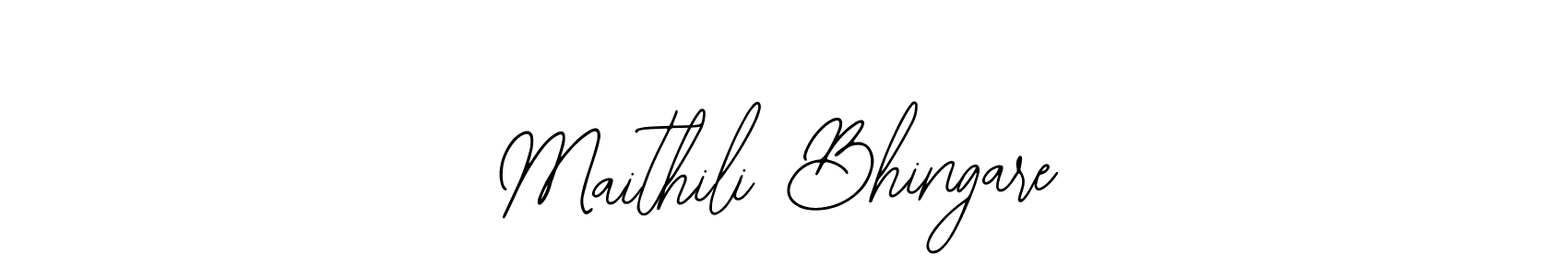 How to make Maithili Bhingare name signature. Use Bearetta-2O07w style for creating short signs online. This is the latest handwritten sign. Maithili Bhingare signature style 12 images and pictures png