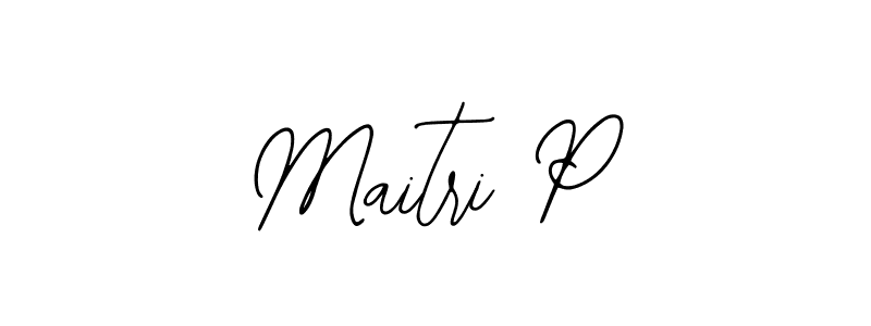 The best way (Bearetta-2O07w) to make a short signature is to pick only two or three words in your name. The name Maitri P include a total of six letters. For converting this name. Maitri P signature style 12 images and pictures png