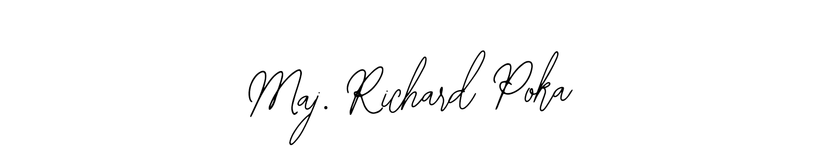 How to make Maj. Richard Poka name signature. Use Bearetta-2O07w style for creating short signs online. This is the latest handwritten sign. Maj. Richard Poka signature style 12 images and pictures png