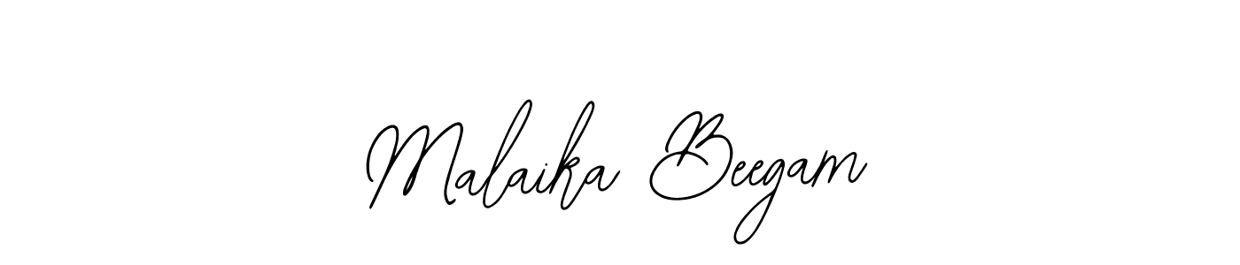 Bearetta-2O07w is a professional signature style that is perfect for those who want to add a touch of class to their signature. It is also a great choice for those who want to make their signature more unique. Get Malaika Beegam name to fancy signature for free. Malaika Beegam signature style 12 images and pictures png