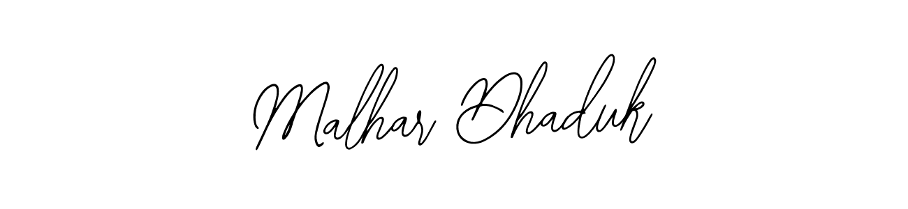 Use a signature maker to create a handwritten signature online. With this signature software, you can design (Bearetta-2O07w) your own signature for name Malhar Dhaduk. Malhar Dhaduk signature style 12 images and pictures png