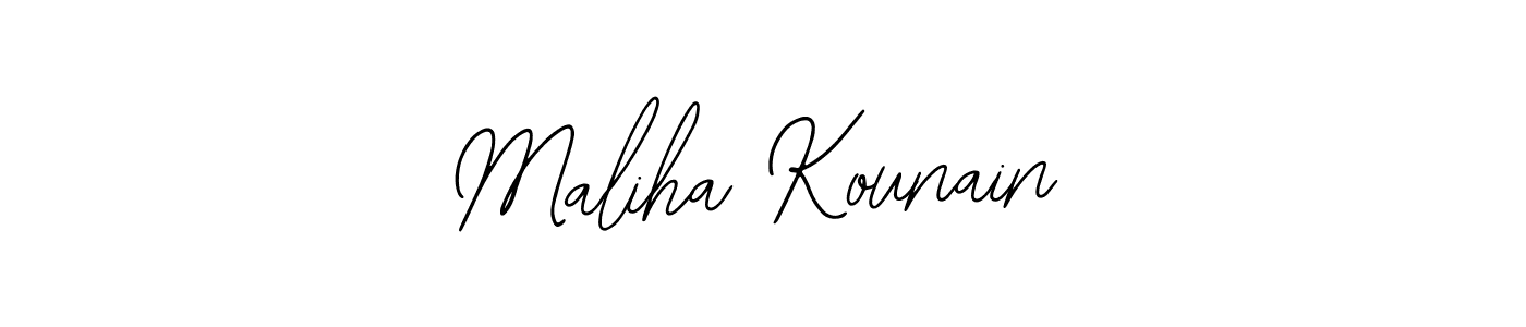 The best way (Bearetta-2O07w) to make a short signature is to pick only two or three words in your name. The name Maliha Kounain include a total of six letters. For converting this name. Maliha Kounain signature style 12 images and pictures png