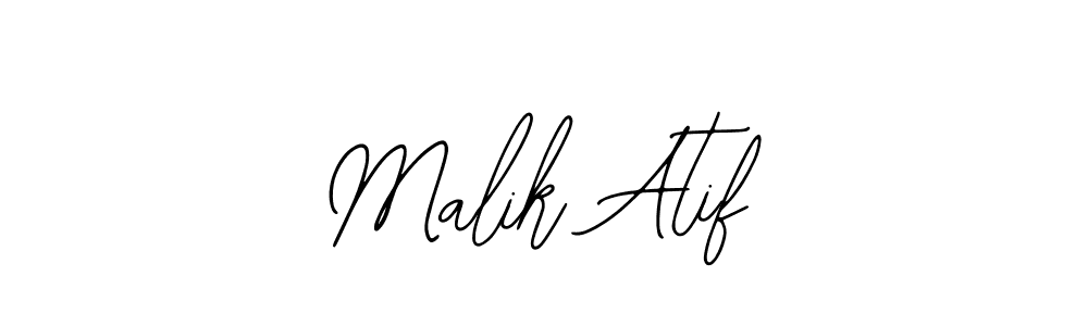 Bearetta-2O07w is a professional signature style that is perfect for those who want to add a touch of class to their signature. It is also a great choice for those who want to make their signature more unique. Get Malik Atif name to fancy signature for free. Malik Atif signature style 12 images and pictures png