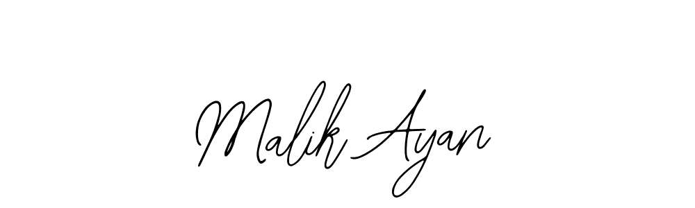 Use a signature maker to create a handwritten signature online. With this signature software, you can design (Bearetta-2O07w) your own signature for name Malik Ayan. Malik Ayan signature style 12 images and pictures png