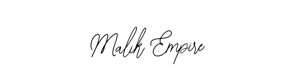 Design your own signature with our free online signature maker. With this signature software, you can create a handwritten (Bearetta-2O07w) signature for name Malik Empire. Malik Empire signature style 12 images and pictures png