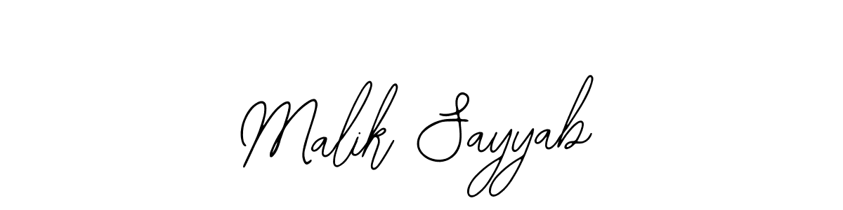 How to make Malik Sayyab name signature. Use Bearetta-2O07w style for creating short signs online. This is the latest handwritten sign. Malik Sayyab signature style 12 images and pictures png