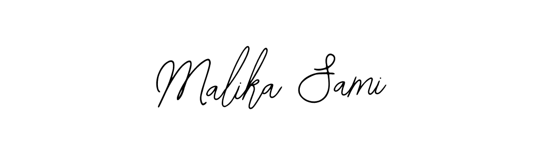 Use a signature maker to create a handwritten signature online. With this signature software, you can design (Bearetta-2O07w) your own signature for name Malika Sami. Malika Sami signature style 12 images and pictures png