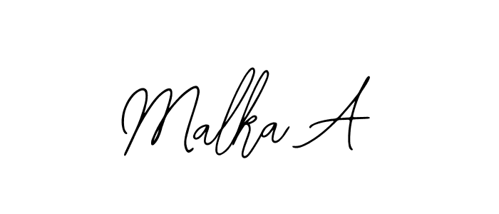 if you are searching for the best signature style for your name Malka A. so please give up your signature search. here we have designed multiple signature styles  using Bearetta-2O07w. Malka A signature style 12 images and pictures png