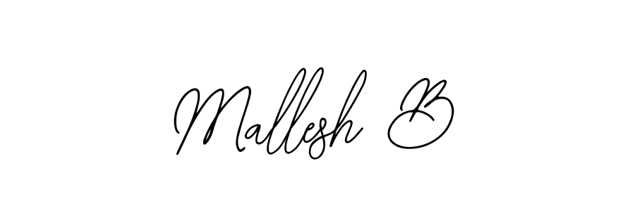 How to make Mallesh B name signature. Use Bearetta-2O07w style for creating short signs online. This is the latest handwritten sign. Mallesh B signature style 12 images and pictures png