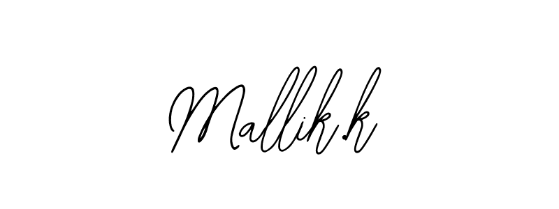 The best way (Bearetta-2O07w) to make a short signature is to pick only two or three words in your name. The name Mallik.k include a total of six letters. For converting this name. Mallik.k signature style 12 images and pictures png